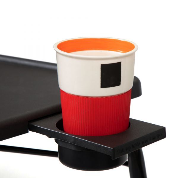 Adjustable TV Tray Table with Cup Holder; Folding TV Dinner Table with 6 Height and 3 Tilt Angle Adjustments