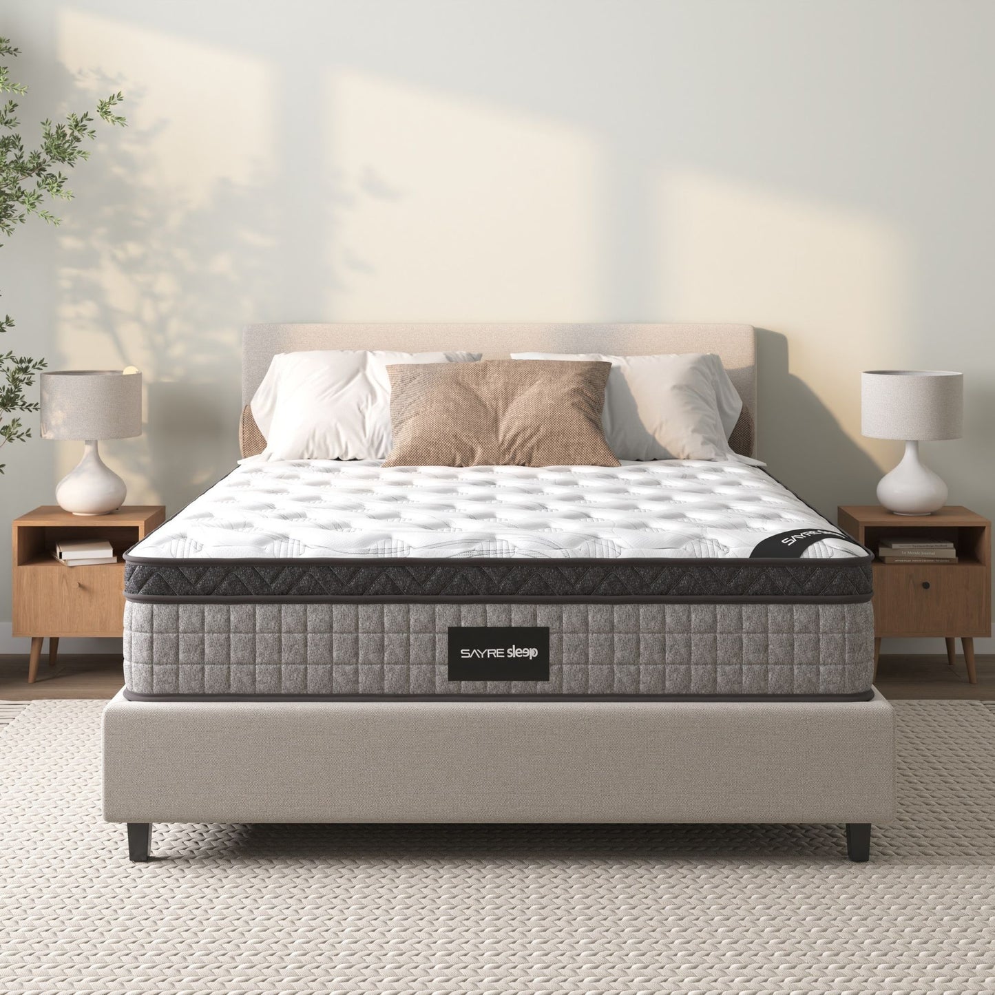Assembled in USA - High Quality 12" King Diamond Innerspring Hybrid and Cooling Gel Memory Foam Mattress, Pressure Relief, and Motion Isolation, CertiPUR-US and Oeko TEX Certified