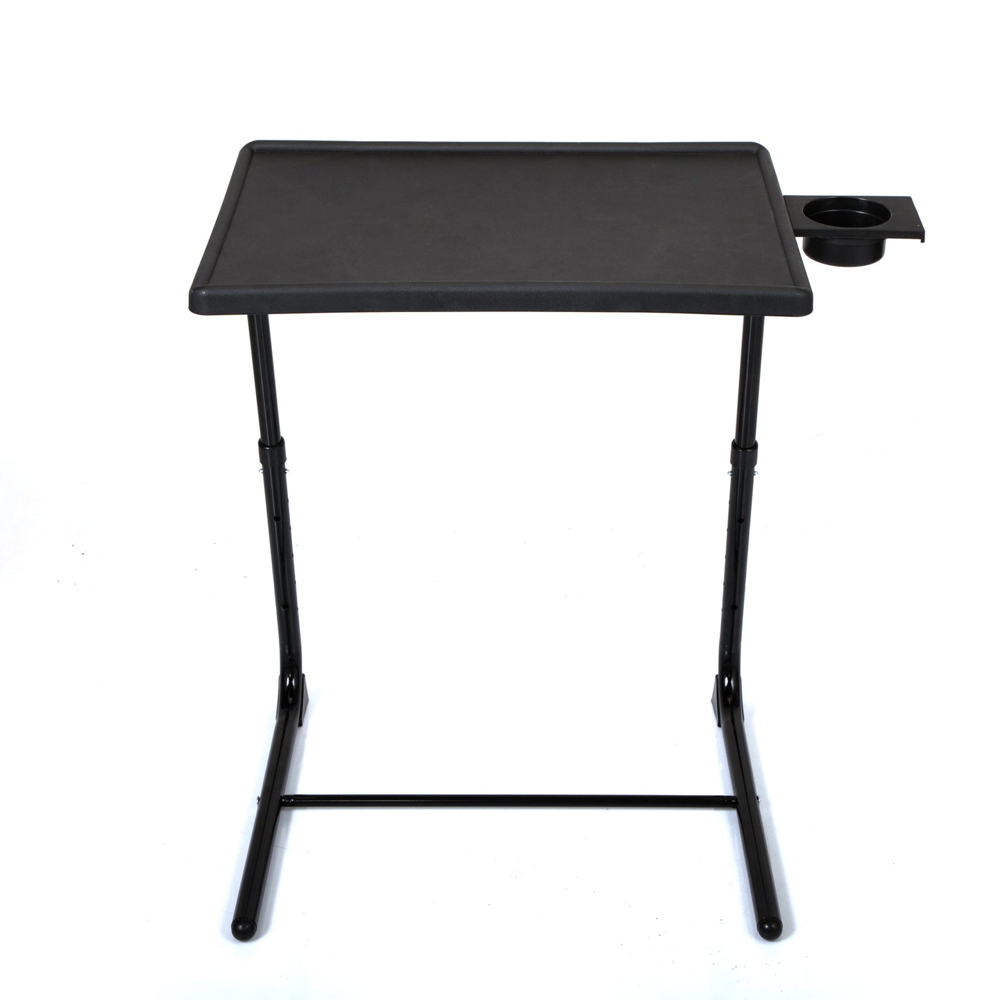 Adjustable TV Tray Table with Cup Holder; Folding TV Dinner Table with 6 Height and 3 Tilt Angle Adjustments