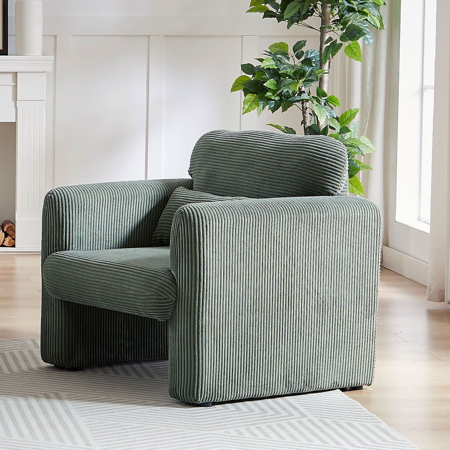60"Corduroy Fabric Sofa with 33" Single Sofa, Modern Sofa with Support Pillow , for Apartment, Office, Living Room & Bedroom