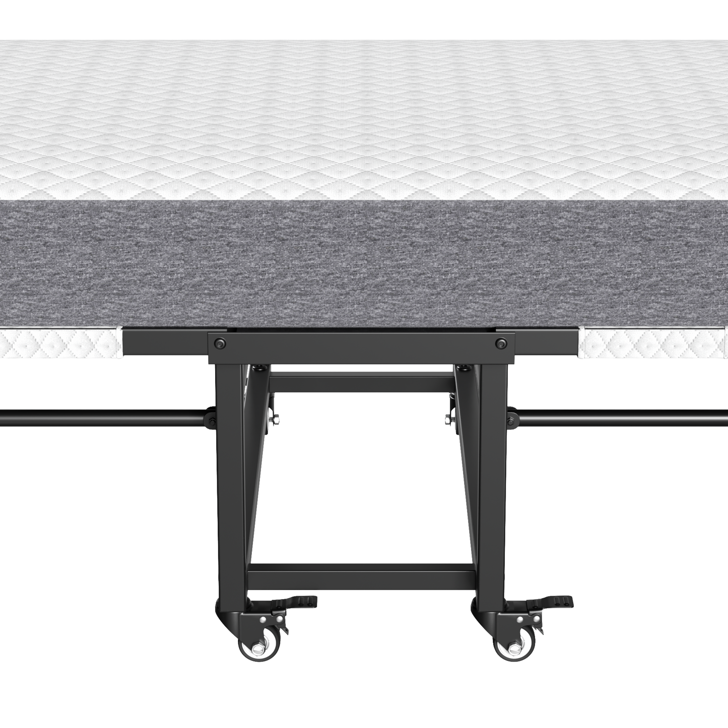 Folding Bed with Mattress 75" x 38" Rollaway Guest Bed Portable Foldable Bed for Adults with 5" Memory Foam Mattress Space-Saving Sturdy All Metal Steel Pipe Frame