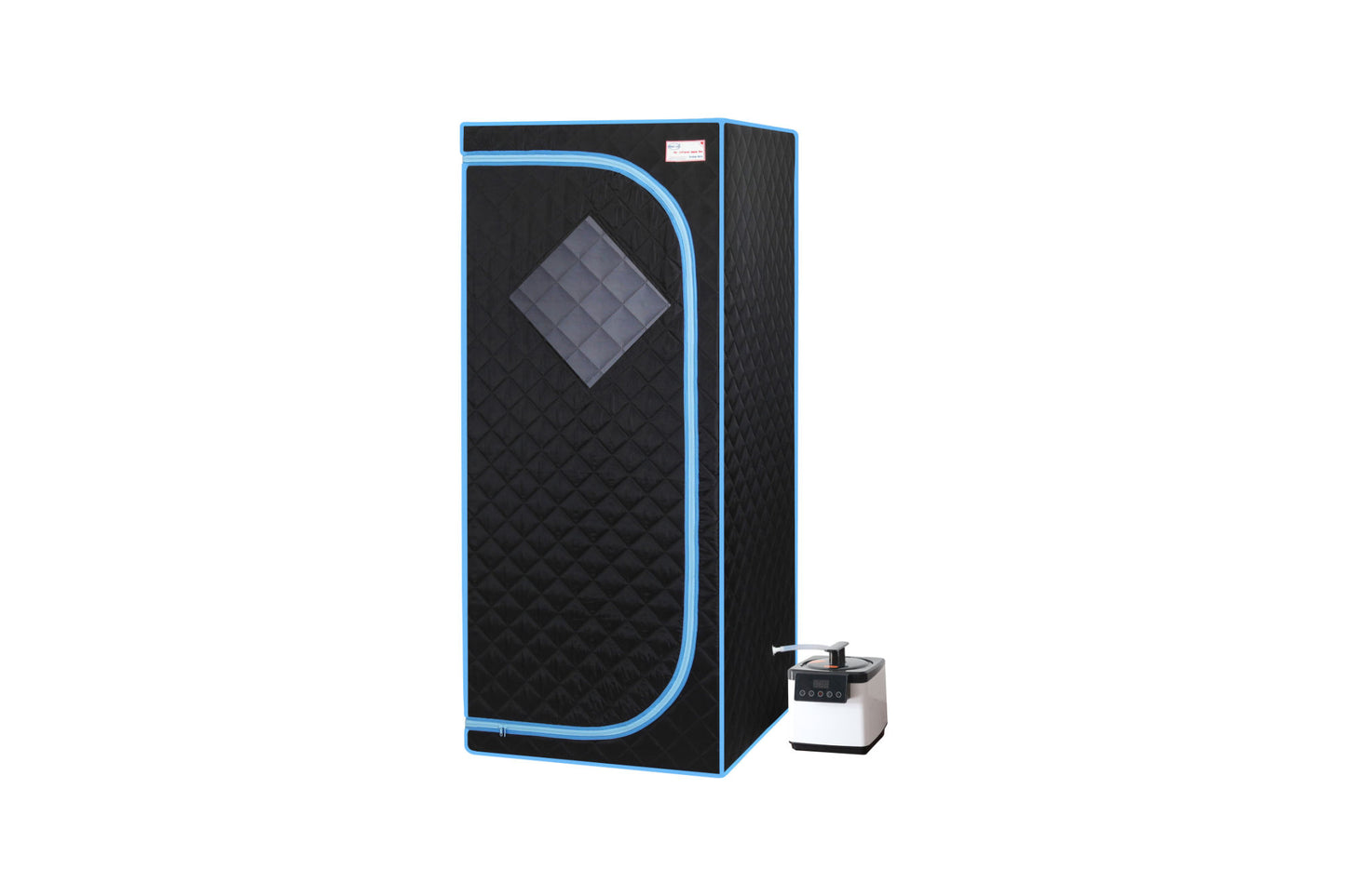 Full Size Portable Black Steam Sauna tent–Personal Home Spa; with Steam Generator; Remote Control; Foldable Chair; Timer and PVC Pipe Connector Easy to Install.Fast heating