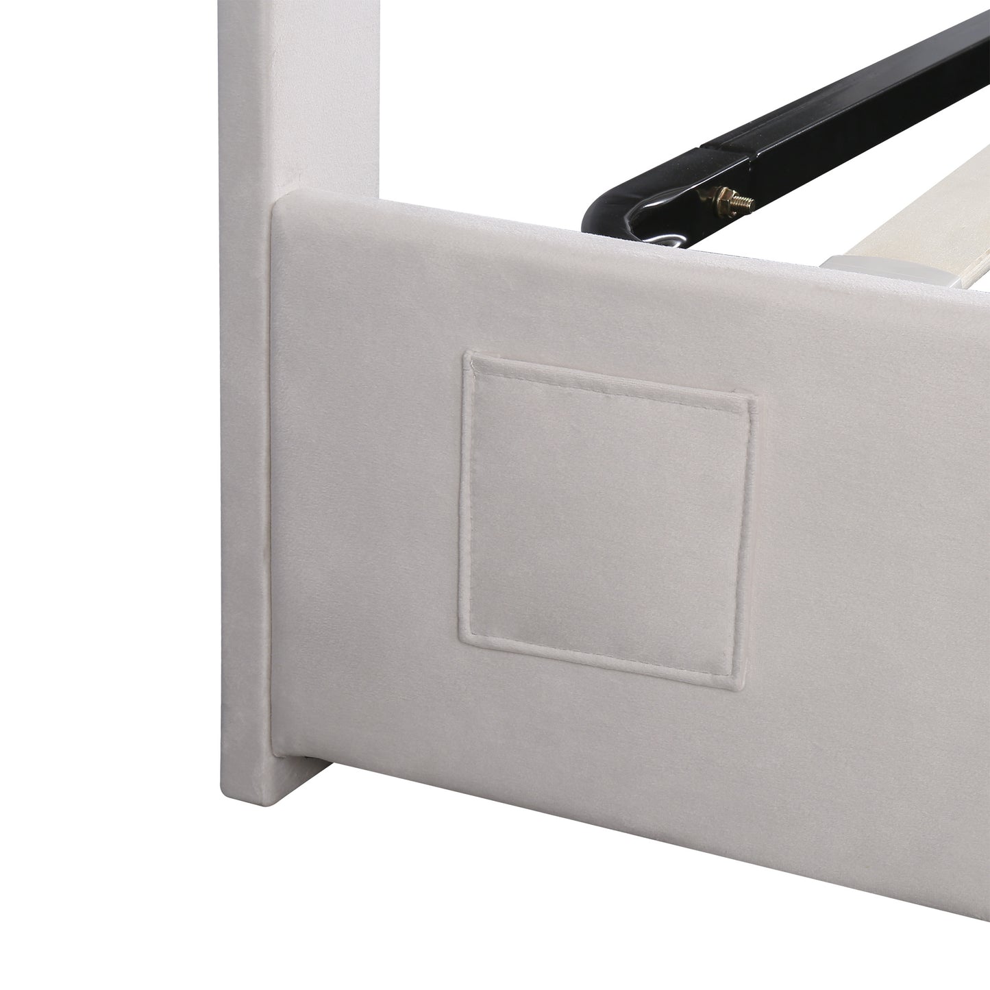 Upholstered Bed Full Size with LED light; Bluetooth Player and USB Charging; Hydraulic Storage Bed in Velvet Fabric