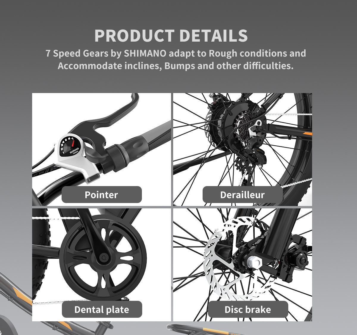 AOSTIRMOTOR S07-B 26" 750W Electric Bike Fat Tire P7 48V 13AH Removable Lithium Battery for Adults with Detachable Rear Rack Fender(Black)