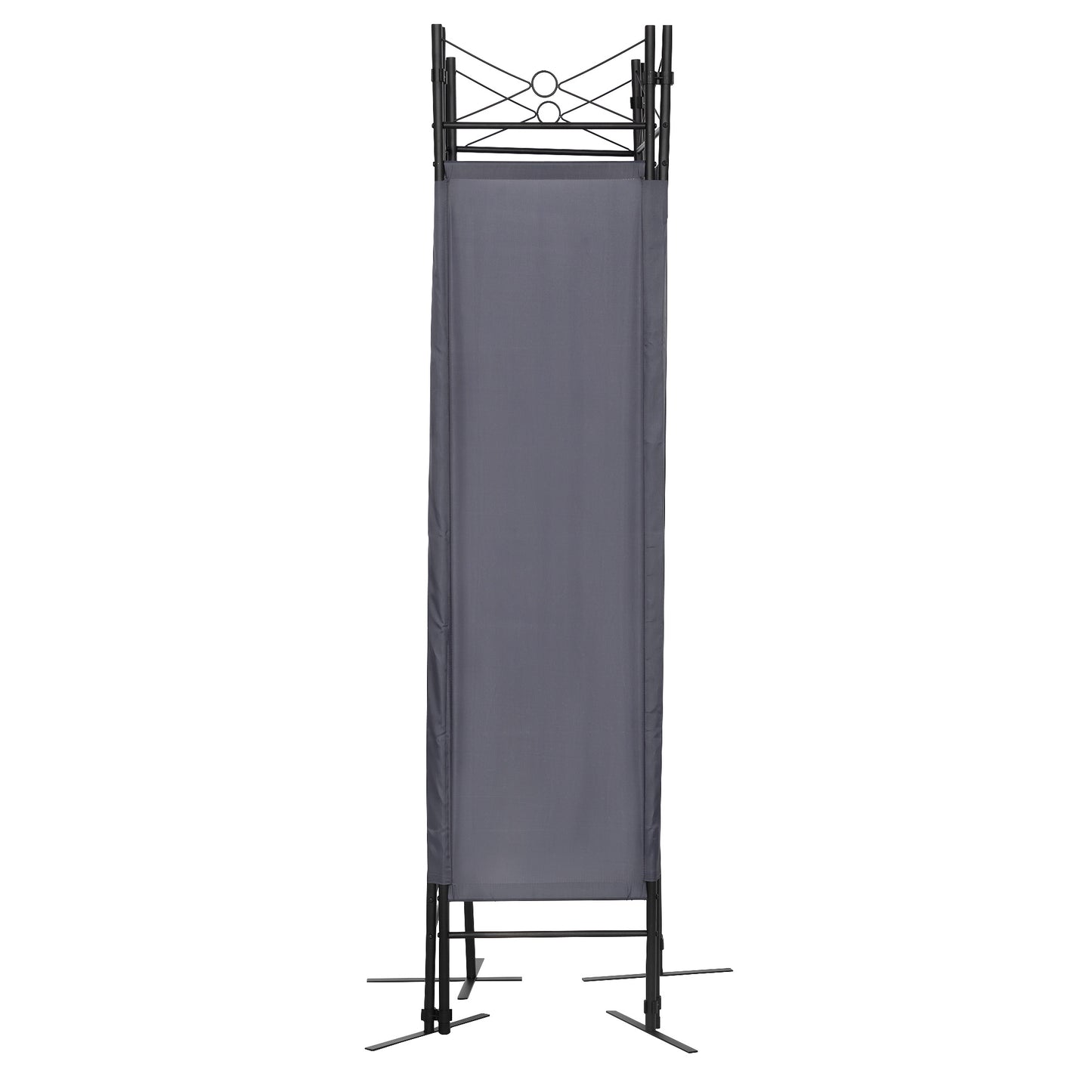 4-Panel Metal Folding Room Divider, 5.94Ft Freestanding Room Screen Partition Privacy Display for Bedroom, Living Room, Office