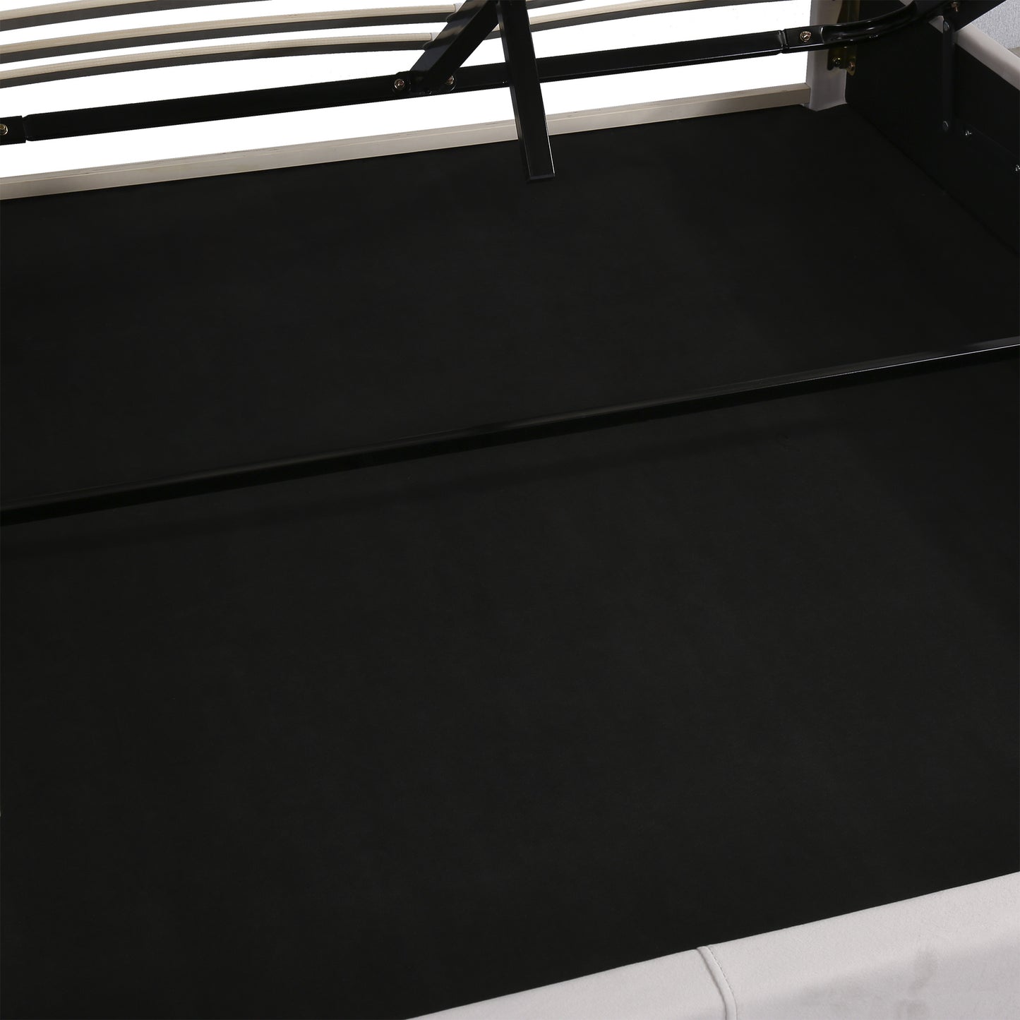 Upholstered Bed Full Size with LED light; Bluetooth Player and USB Charging; Hydraulic Storage Bed in Velvet Fabric