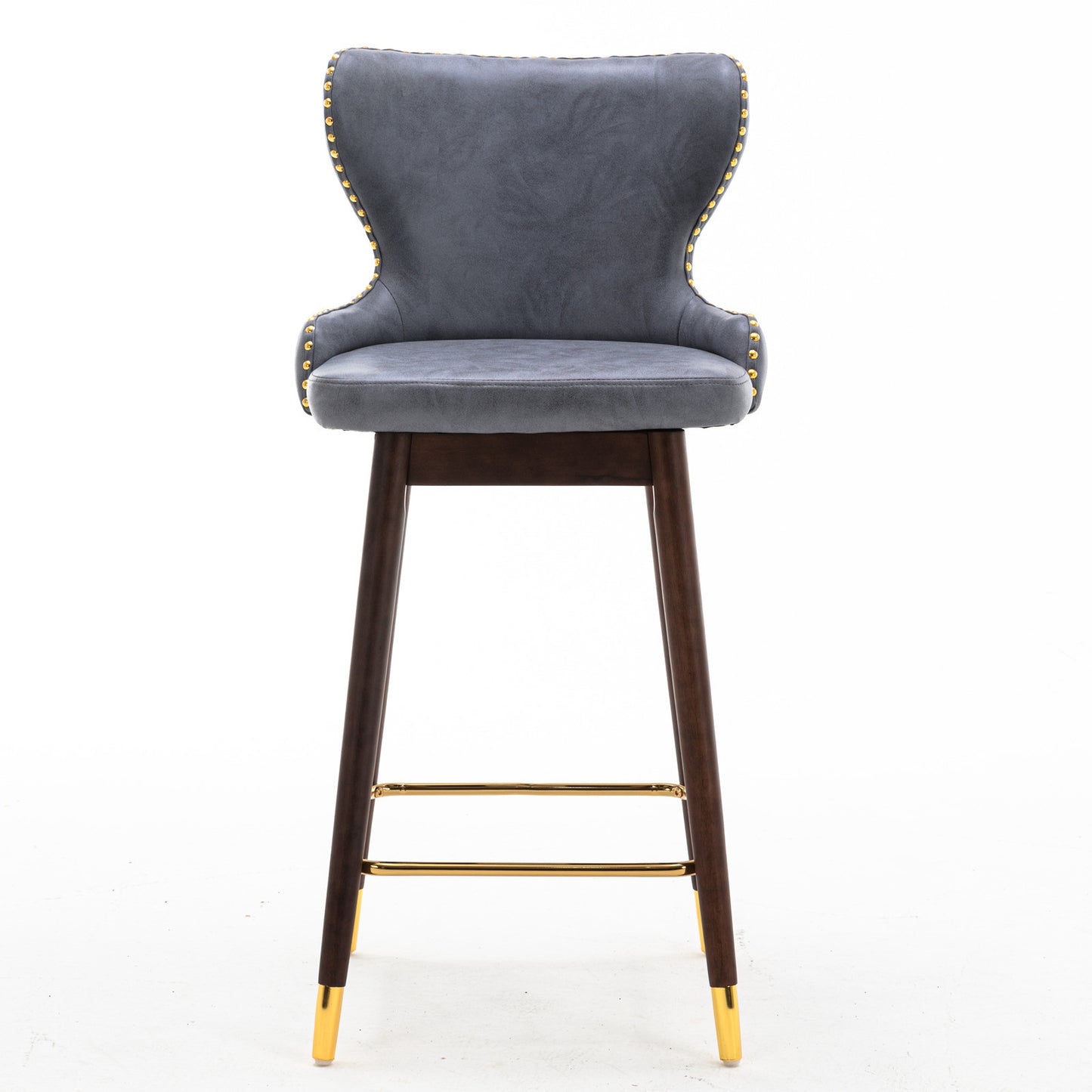 Furniture,29.9\\\\\\\" Modern Leathaire Fabric bar chairs, Tufted Gold Nailhead Trim Gold Decoration Bar stools,Set of 2