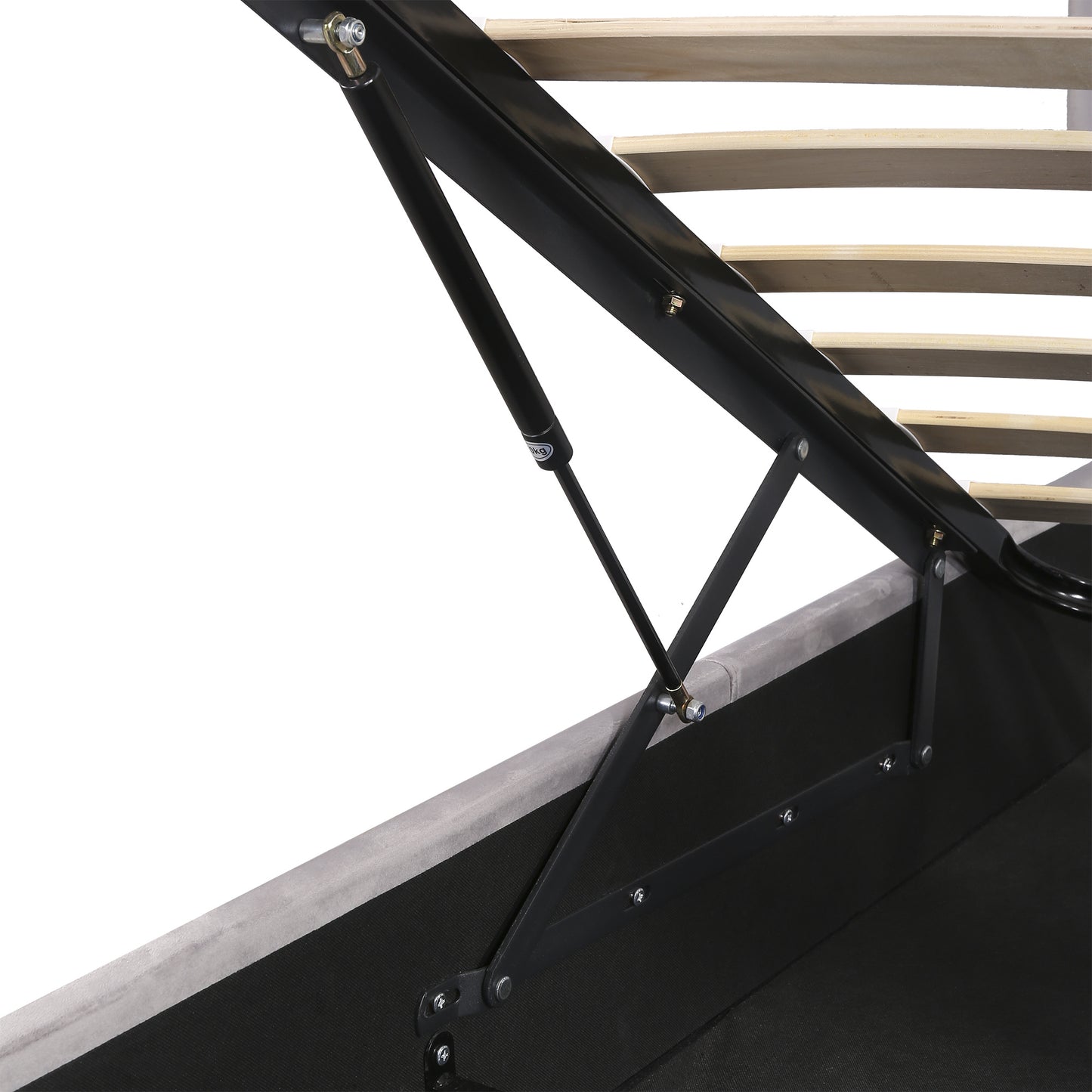 Upholstered Bed Full Size with LED light; Bluetooth Player and USB Charging; Hydraulic Storage Bed in Velvet Fabric