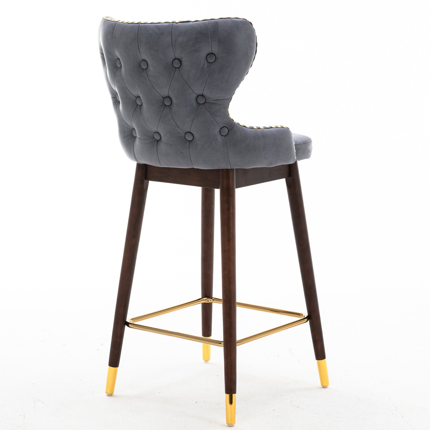 Furniture,29.9\\\\\\\" Modern Leathaire Fabric bar chairs, Tufted Gold Nailhead Trim Gold Decoration Bar stools,Set of 2