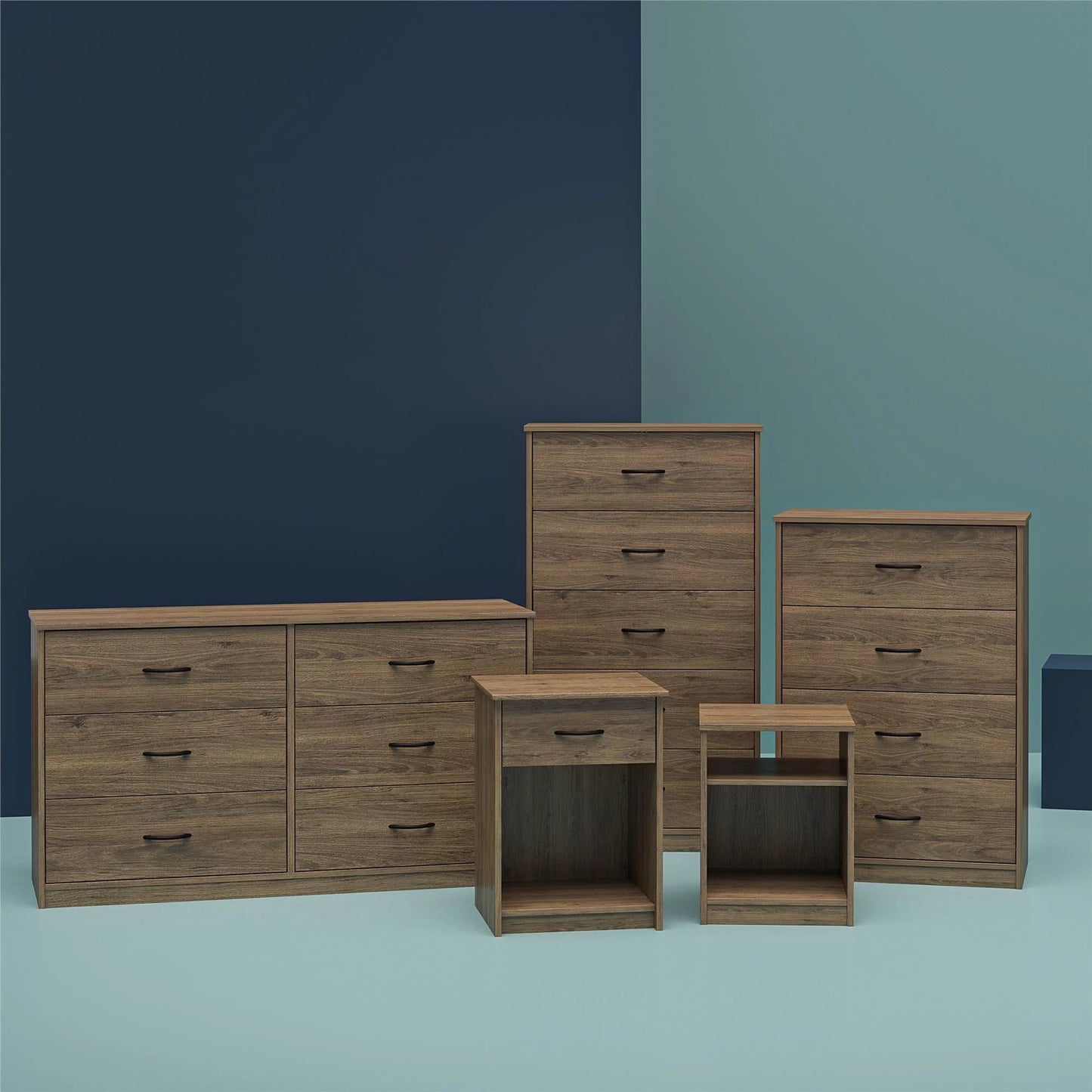 Classic 5 Drawer Dresser; Dark Oak; Walnut; Espresso; Dove Grey; Antique Oak; White