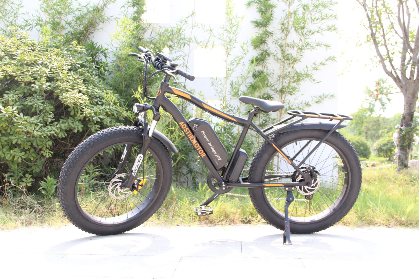 AOSTIRMOTOR S07-B 26" 750W Electric Bike Fat Tire P7 48V 13AH Removable Lithium Battery for Adults with Detachable Rear Rack Fender(Black)