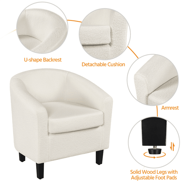Barrel Accent Chair with Ottoman