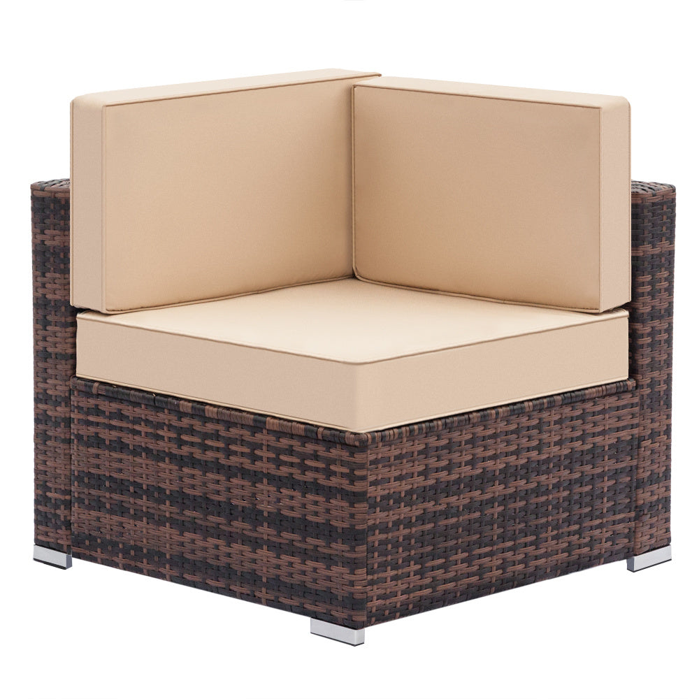 Outdoor Fully Equipped Weaving Ratt Fully Equipped Weaving Rattan Sofa Set with 2pcs Corner Sofas & 1 pcs Coffee Table XH