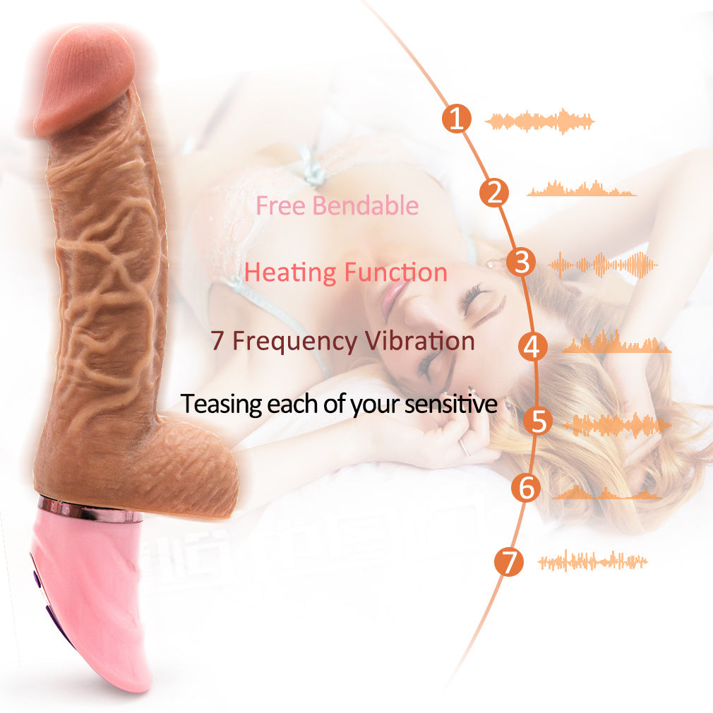 Silicone Soft Penis; Sucker And Vibrator Remote Control 7 vibration modes; thrusting Dil-do toy for Women with 8 Vibrating Modes Silicone Dil-do Vibrator with Strong Suction Cup toy