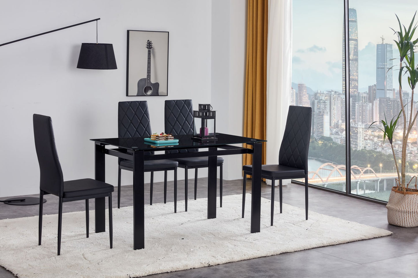 5-piece dining table set; dining table and chair for 4