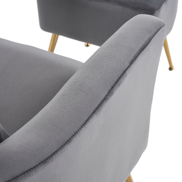 Half Disassembled Single Chair With Gold Feet And Pedals Flannelette Indoor Leisure Chair Dark Gray