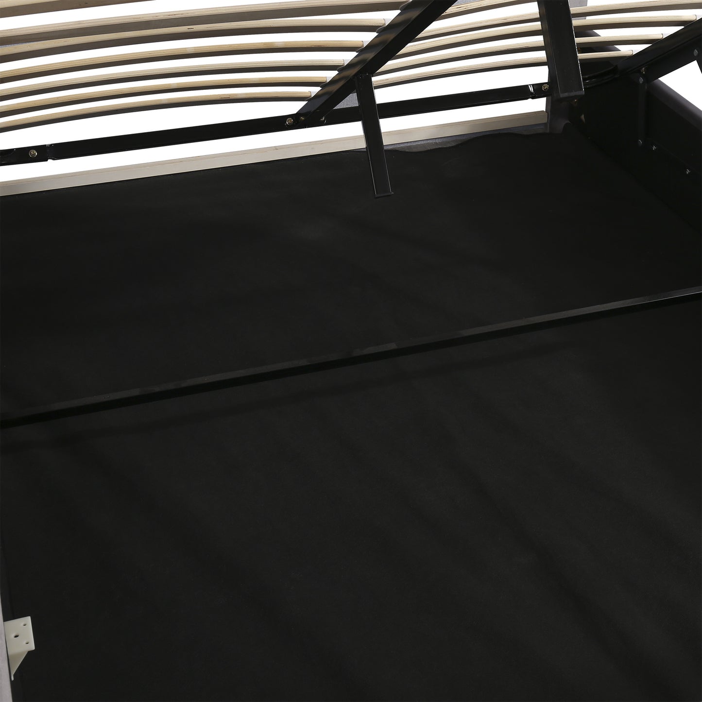 Upholstered Bed Full Size with LED light; Bluetooth Player and USB Charging; Hydraulic Storage Bed in Velvet Fabric