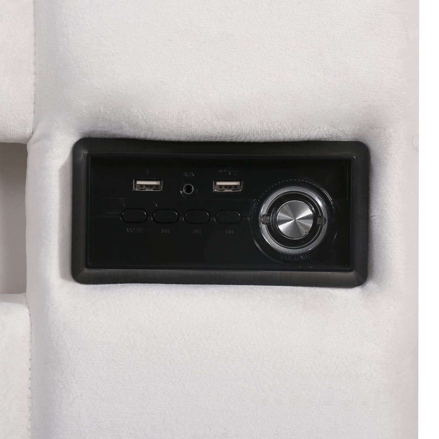 Upholstered Bed Full Size with LED light; Bluetooth Player and USB Charging; Hydraulic Storage Bed in Velvet Fabric