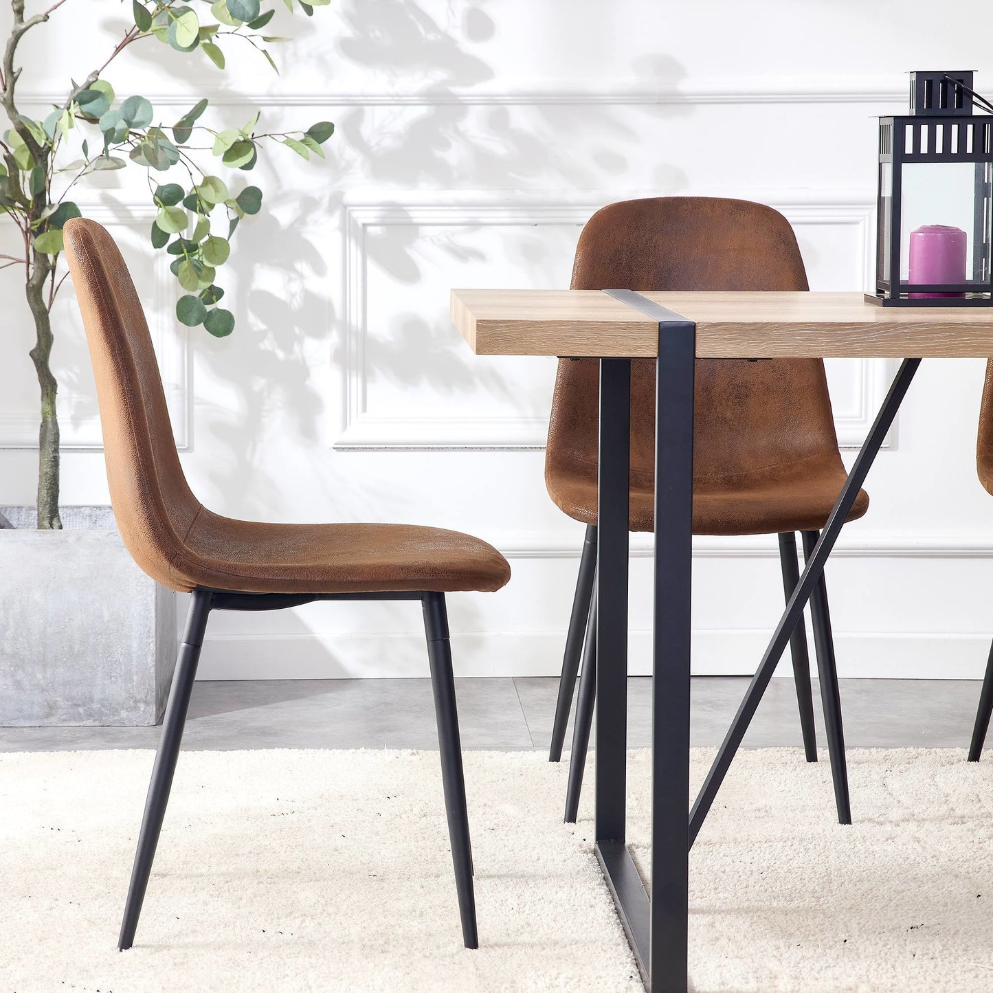 Dining Chairs Set of 4; Modern Mid-Century Style Dining Kitchen Room Upholstered Side Chairs; Soft Tufted Linen Fabric with Inset Buttons; Chrome Metal Legs; for Kitchen Lounge Farmhouse; Light Gray