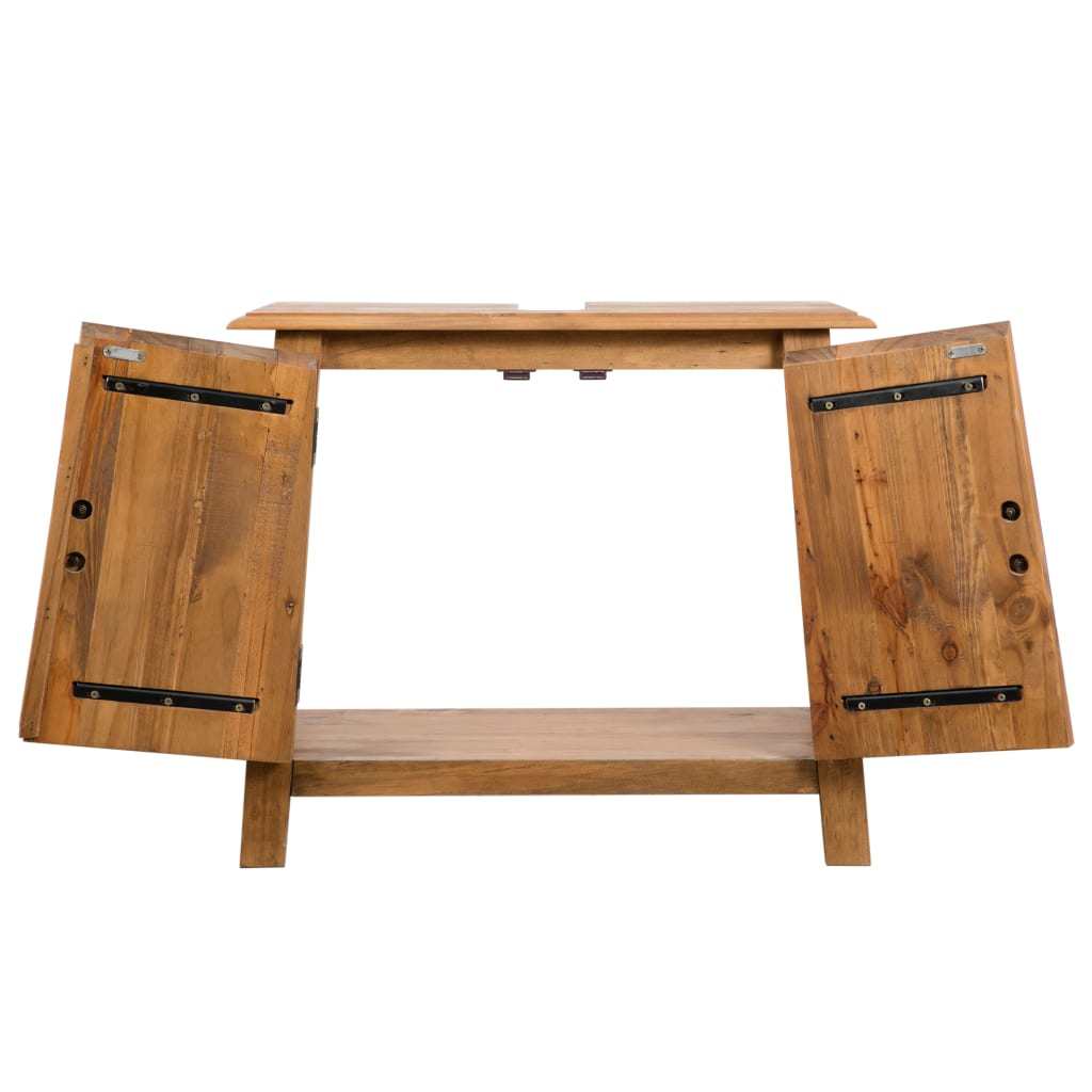 Bathroom Vanity Cabinet Solid Recycled Pinewood 27.6"x12.6"x24.8"