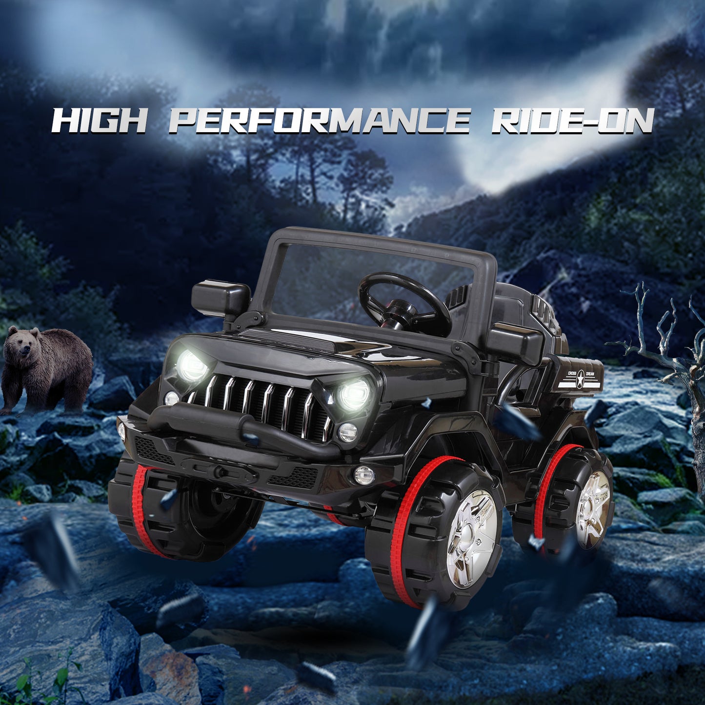 12V Electric Ride On Cars Kids Battery-Powered SUV with Remote Control W/ MP3 Player; LED Headlights