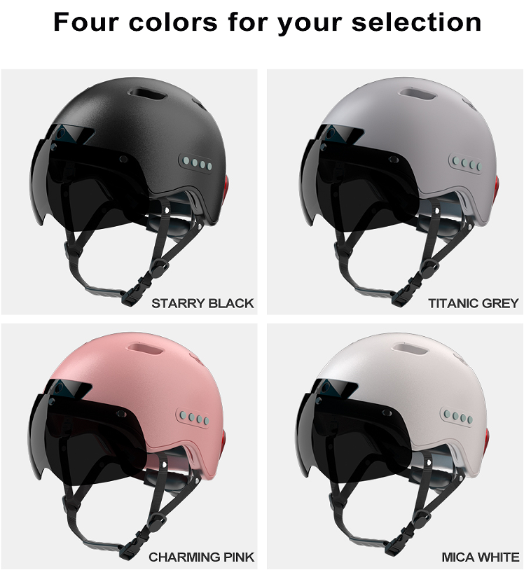 PS02D-1080P Bicycle/Motorcycle Smart Bluetooth Helmet (W/H BT Speaker, Camera, Brake Light, Intercom Headset).