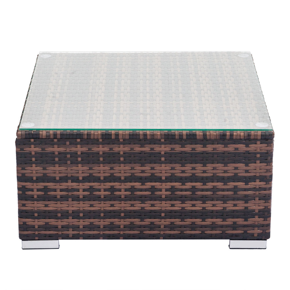 Outdoor Fully Equipped Weaving Ratt Fully Equipped Weaving Rattan Sofa Set with 2pcs Corner Sofas & 1 pcs Coffee Table XH