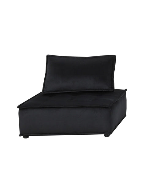 Anna 120" Black Velvet 4 Pc Sectional Sofa