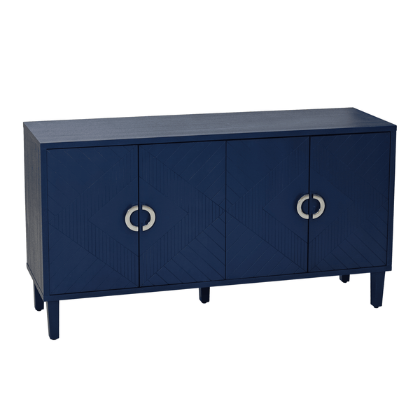 Stylish and Functional 4-Door Storage Cabinet with Pine Legs and MDF, for Living Room Bedroom,and Kitchen