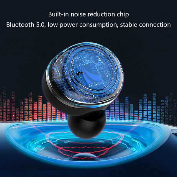 Waterproof Bluetooth 5.0 Wireless Earbuds Headphone Headset Noise Cancelling TWS Bluetooth Wireless Earbuds with Microphone- Stereo Sound in-Ear Bluetooth Headset True Wireless Earbuds