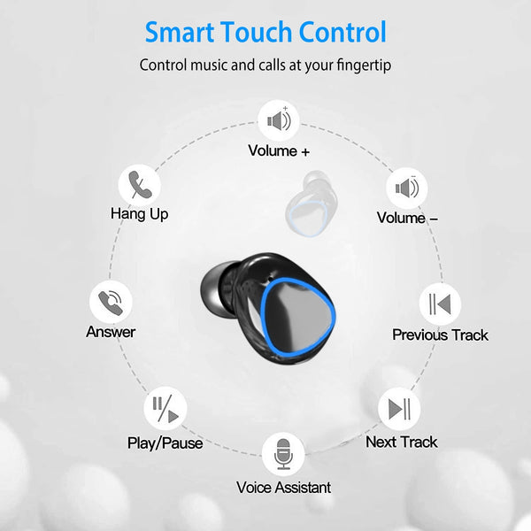 5.1 TWS Wireless Earbuds Touch Control Headphone in-Ear Earphone Headset with Charging Case IPX7 Waterproof Power Bank