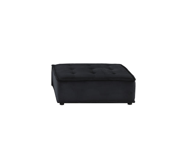 Anna 120" Black Velvet 4 Pc Sectional Sofa