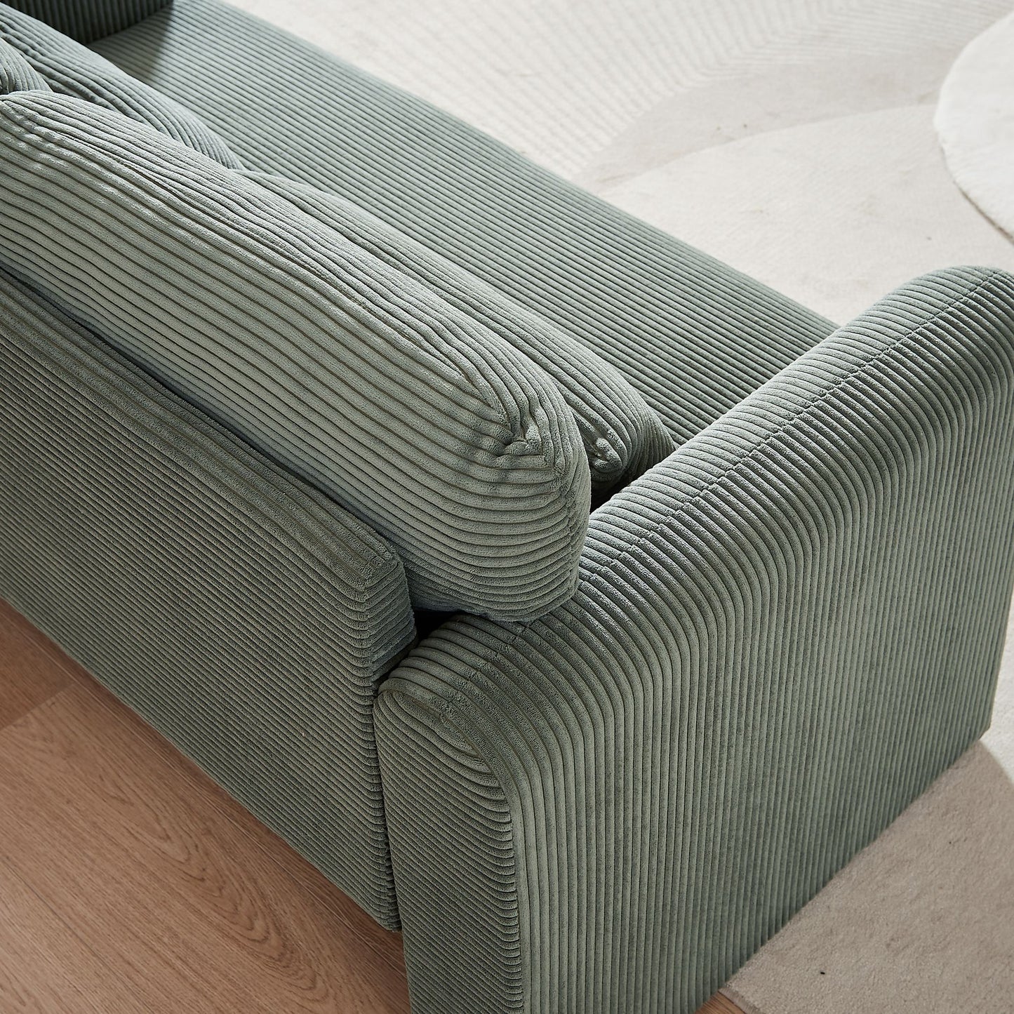 60"Corduroy Fabric Sofa with 33" Single Sofa, Modern Sofa with Support Pillow , for Apartment, Office, Living Room & Bedroom