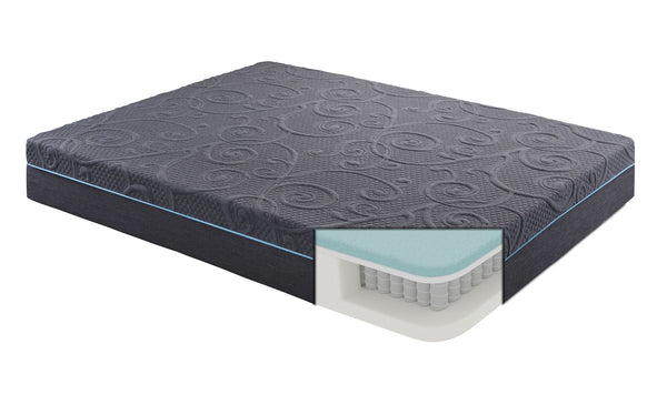 11-inch Queen Size Bed Mattress Gel-Infused Memory Foam Hybrid Mattress, Dark Gray, Mattress in a Box