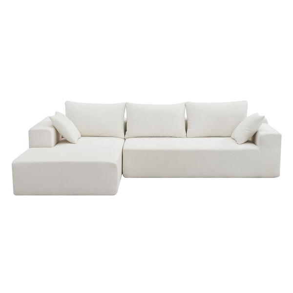 109*68" Modular Sectional Living Room Sofa Set, Modern Minimalist Style Couch, Upholstered Sleeper Sofa for Living Room, Bedroom, Salon, 2 PC Free Combination, L-Shape, Cream