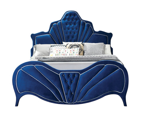 ACME Dante Eastern King Bed, Blue Velvet 24217EK