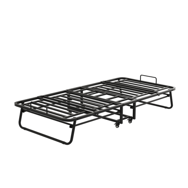 Folding Bed with Mattress 75" x 38" Rollaway Guest Bed Portable Foldable Bed for Adults with 5" Memory Foam Mattress Space-Saving Sturdy All Metal Steel Pipe Frame