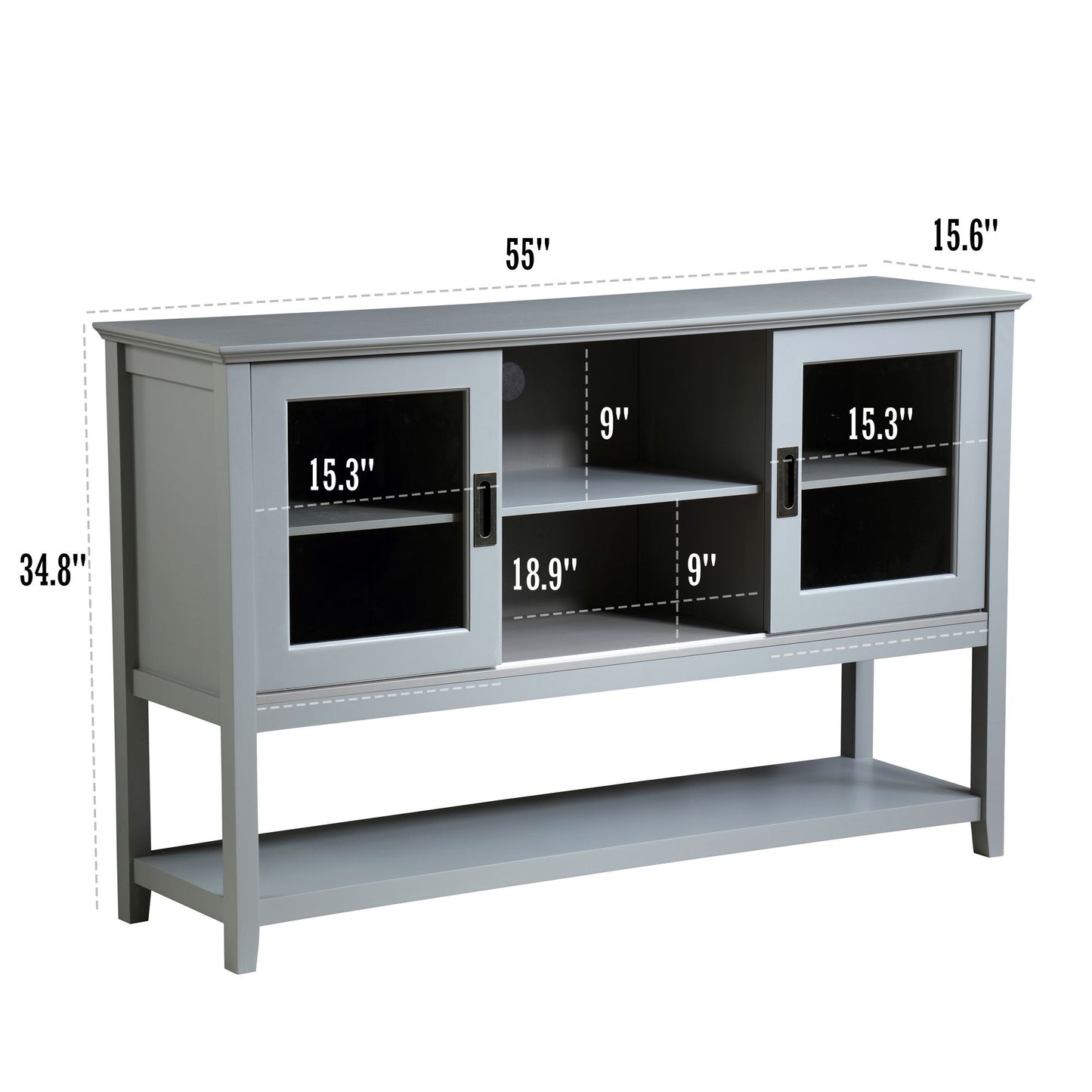 Sideboard Buffet Table with Doors,Grey
