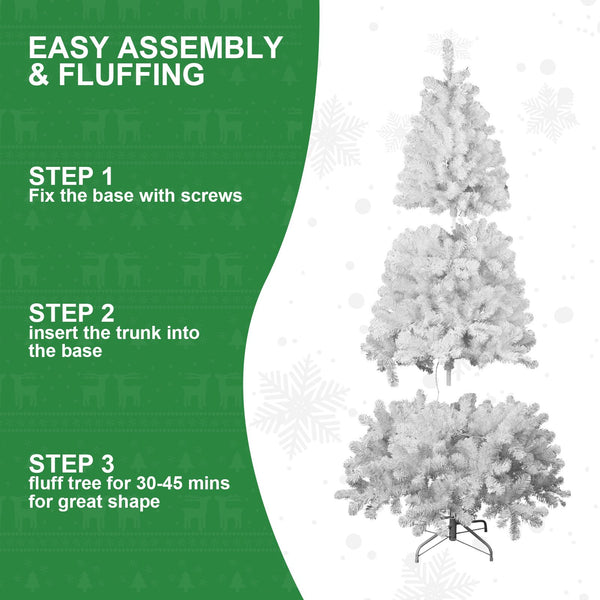 6ft PVC White Christmas Tree ,Environmentally Friendly Fireproof Artificial Christmas Tree