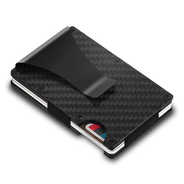 Credit Card Holder Wallet Cash Clip Carbon Fiber for Men Father'S Day Gift