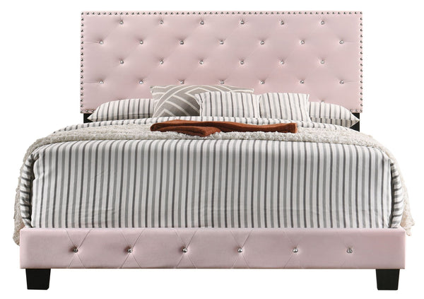 Chic Pink Transitional Full Bed