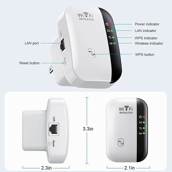 NEW! WiFi Range Extender Internet Booster Wireless Signal Repeater