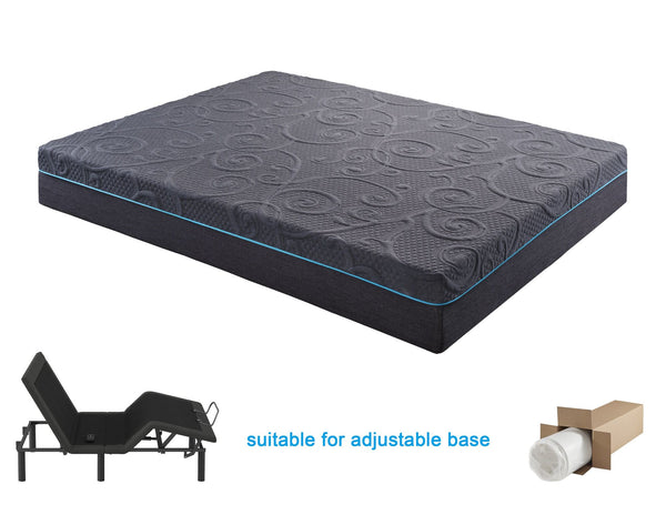 11-inch Queen Size Bed Mattress Gel-Infused Memory Foam Hybrid Mattress, Dark Gray, Mattress in a Box