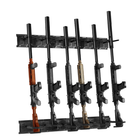 VEVOR Gun Rack, Indoor Gun Rack Wall Mount, 6-Slot Vertical Rifle Shotgun Gun Rack, 180 lb Heavy Duty Metal Wall Gun Rack Display Stand with Soft Padding