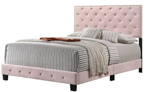 Chic Pink Transitional Full Bed