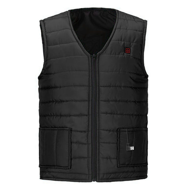 Heat Jacket Vest 3 Heating Gear Adjustable USB Heated Vest Warm Heat Coat Vest w/ 5 Heating Pads For Men Women Winter Outdoor Activity