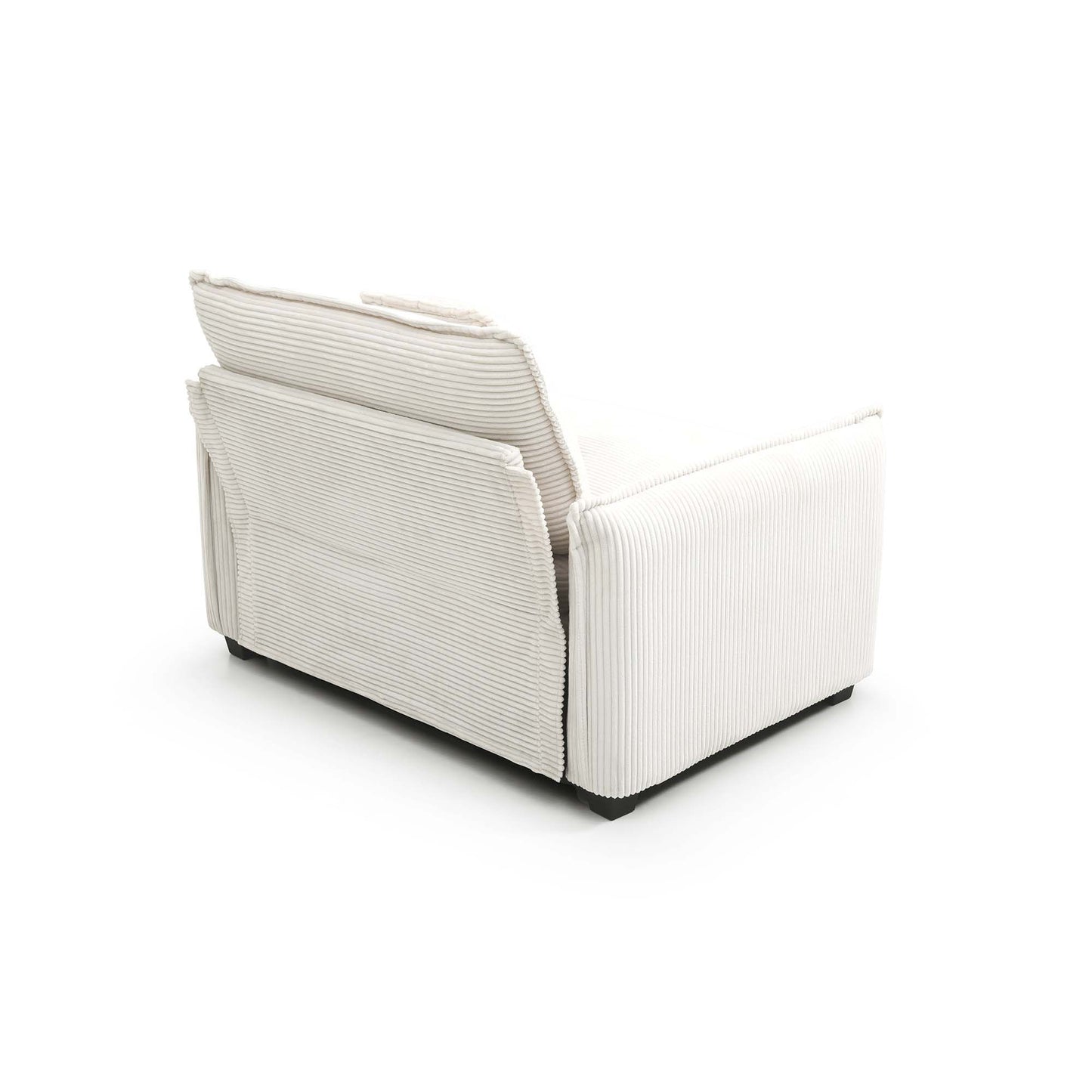 3 Piece Comfortable Oversized Sectional Sofa, One Single Sofa and One 2-Seater Sofa and One 3-Seater Sofa , Beige Corduroy Deep Seat Sofa