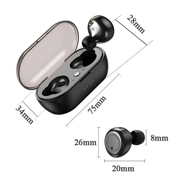 Waterproof Bluetooth 5.0 Wireless Earbuds Headphone Headset Noise Cancelling TWS Bluetooth Wireless Earbuds with Microphone- Stereo Sound in-Ear Bluetooth Headset True Wireless Earbuds