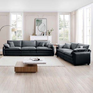 Family sofa set Deep Seat Sofa, Warm Sofa for Home Cinema and Living Room, One 2-Seater Sofa and One 3-Seater Sofa,Grey Corduroy