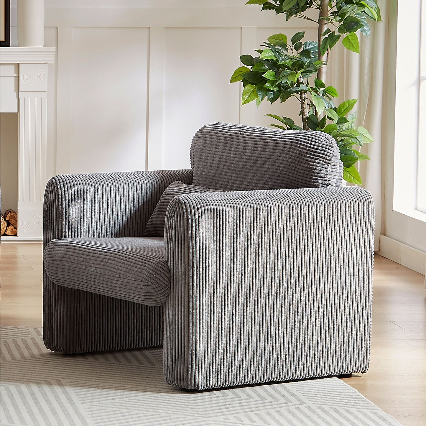 60"Corduroy Fabric Sofa with 33" Single Sofa, Modern Sofa with Support Pillow , for Apartment, Office, Living Room & Bedroom